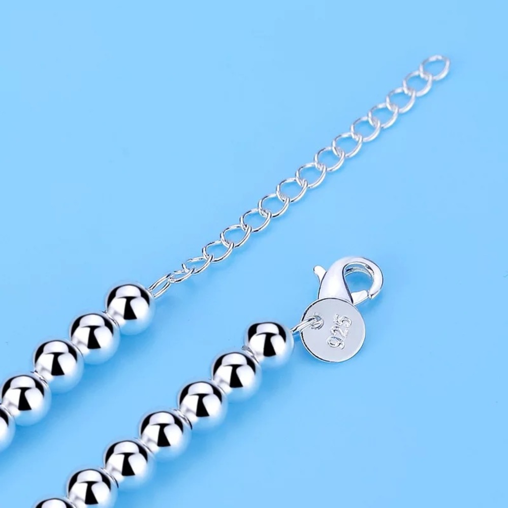 Please Return to 925 Beaded Real Silver Bracelet - Picture 11 of 16